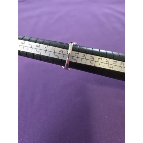 Silver Plated Ring Shades Of Blue And Aurora Borealis Crystals Size 5.5 - Picture 8 of 8